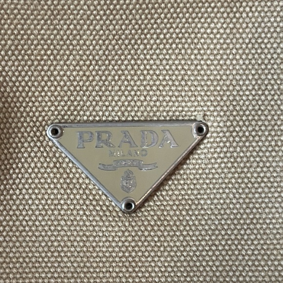 SOLDDD PRADA - Enameled Metal Triangle Tote - Picture 3 of 12